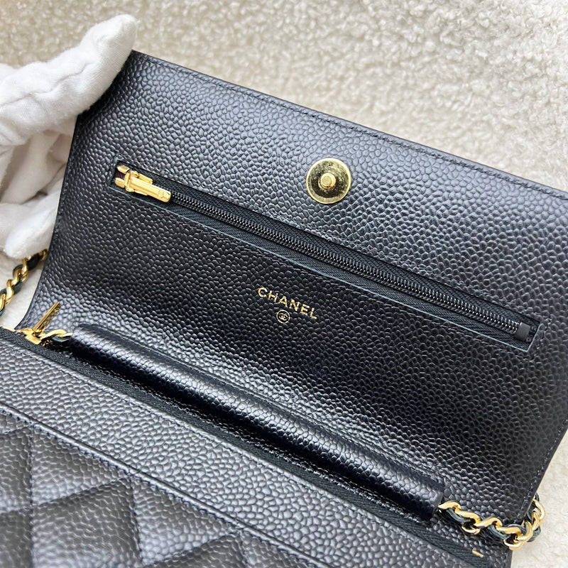 Chanel Classic Wallet on Chain WOC in Black Caviar and GHW