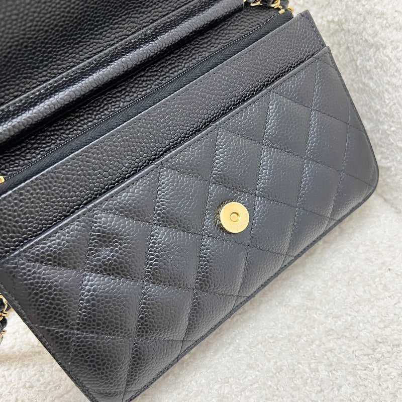 Chanel Classic Wallet on Chain WOC in Black Caviar and GHW