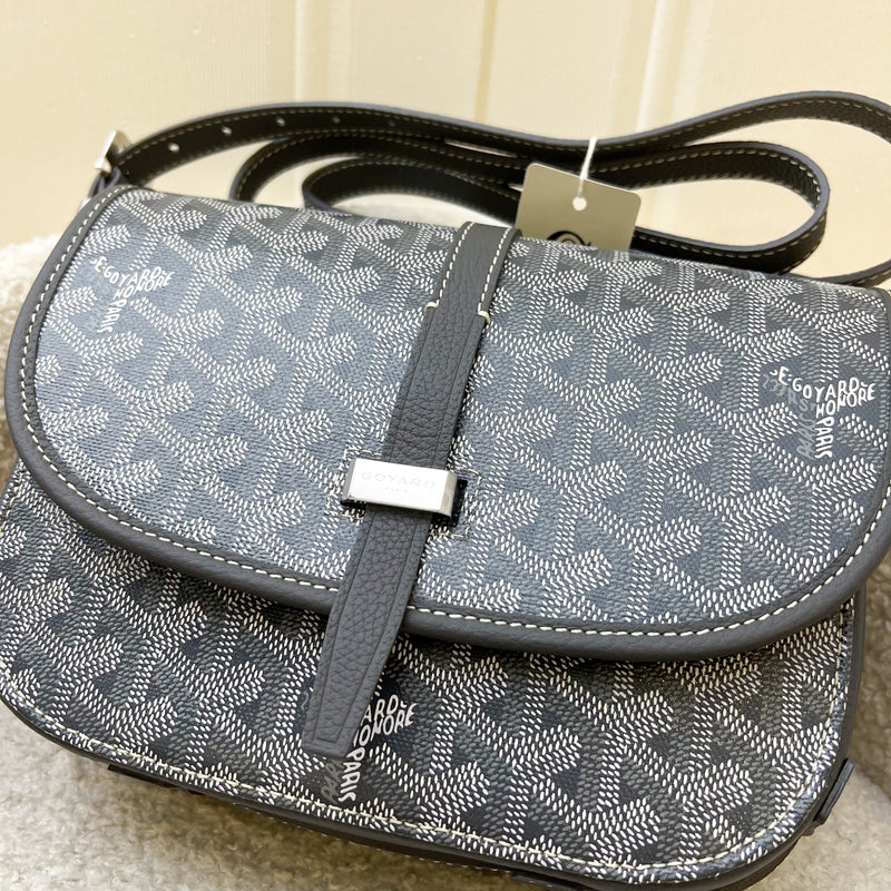 Goyard Belvedere PM in Grey Blue Signature Canvas and SHW