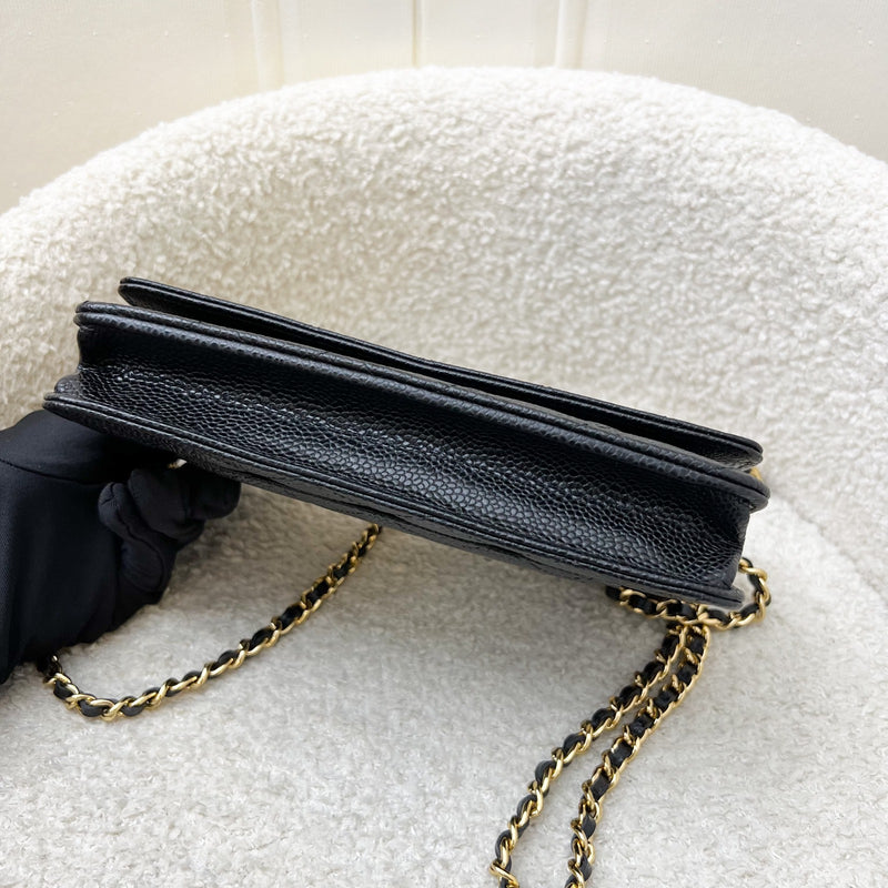 Chanel Classic Wallet on Chain WOC in Black Caviar and GHW