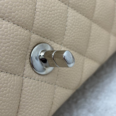 Chanel Medium Classic Flap CF in Beige Caviar and SHW