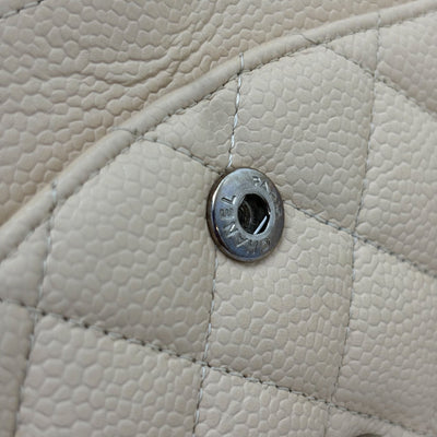 Chanel Medium Classic Flap CF in Beige Caviar and SHW