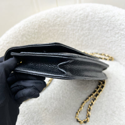 Chanel Classic Wallet on Chain WOC in Black Caviar and GHW