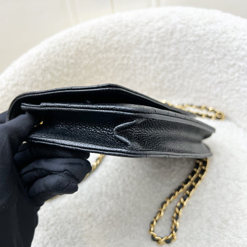 Chanel Classic Wallet on Chain WOC in Black Caviar and GHW