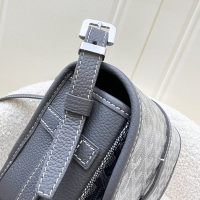 Goyard Belvedere PM in Grey Blue Signature Canvas and SHW