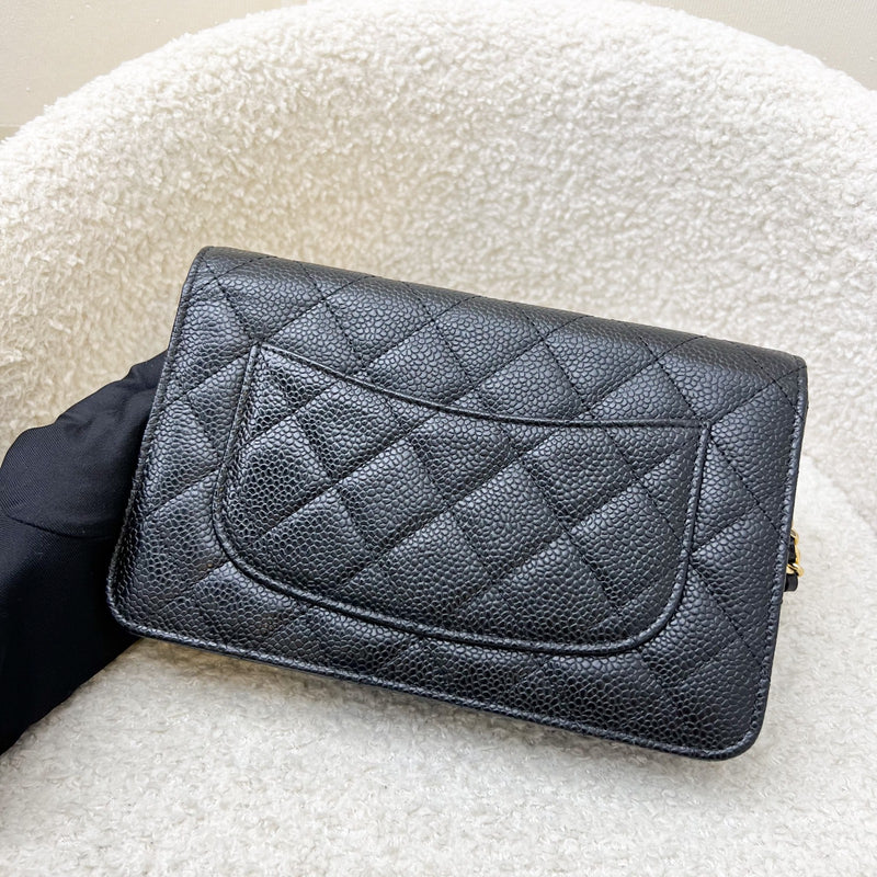 Chanel Classic Wallet on Chain WOC in Black Caviar and GHW