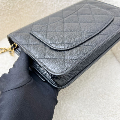 Chanel Classic Wallet on Chain WOC in Black Caviar and GHW