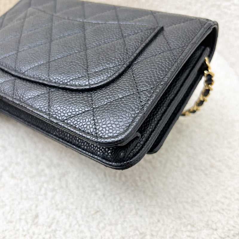 Chanel Classic Wallet on Chain WOC in Black Caviar and GHW