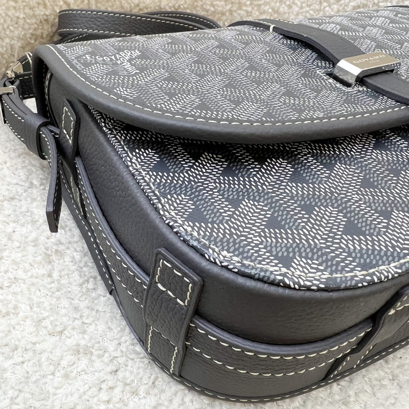 Goyard Belvedere PM in Grey Blue Signature Canvas and SHW