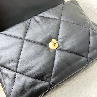 Chanel 19 Medium / Large Flap in Black Lambskin and 3-tone HW