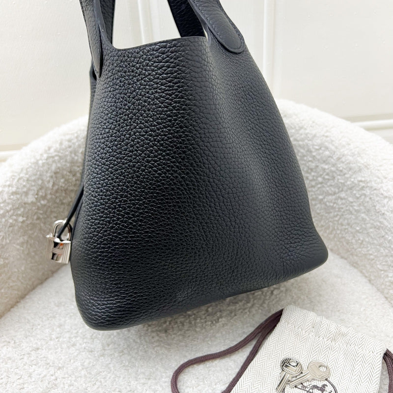 Hermes Picotin 18 in Black Noir Clemence Leather and PHW