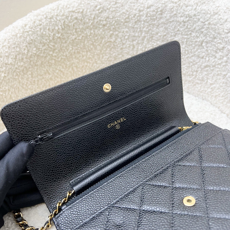 Chanel Classic Wallet on Chain WOC in Black Caviar and GHW