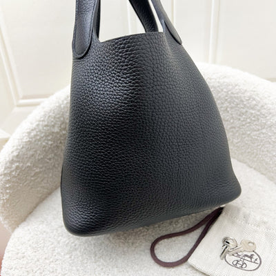 Hermes Picotin 18 in Black Noir Clemence Leather and PHW