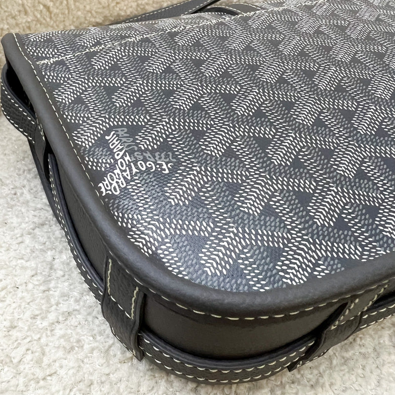 Goyard Belvedere PM in Grey Blue Signature Canvas and SHW