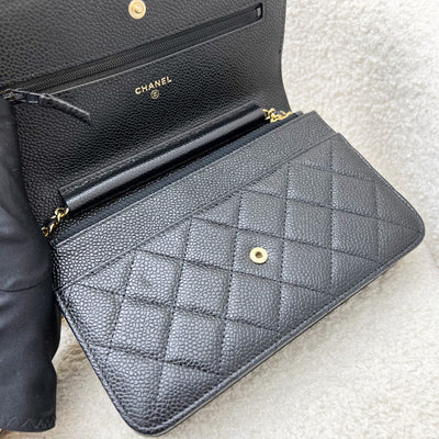 Chanel Classic Wallet on Chain WOC in Black Caviar and GHW
