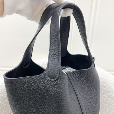 Hermes Picotin 18 in Black Noir Clemence Leather and PHW