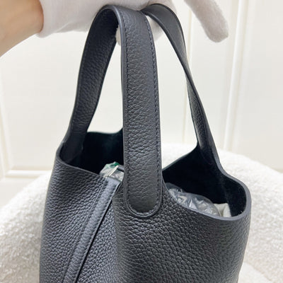 Hermes Picotin 18 in Black Noir Clemence Leather and PHW