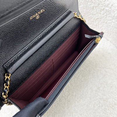 Chanel Classic Wallet on Chain WOC in Black Caviar and GHW