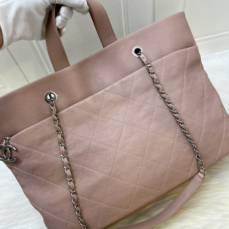 Chanel Large Quilted Tote Bag in Pink Caviar and SHW