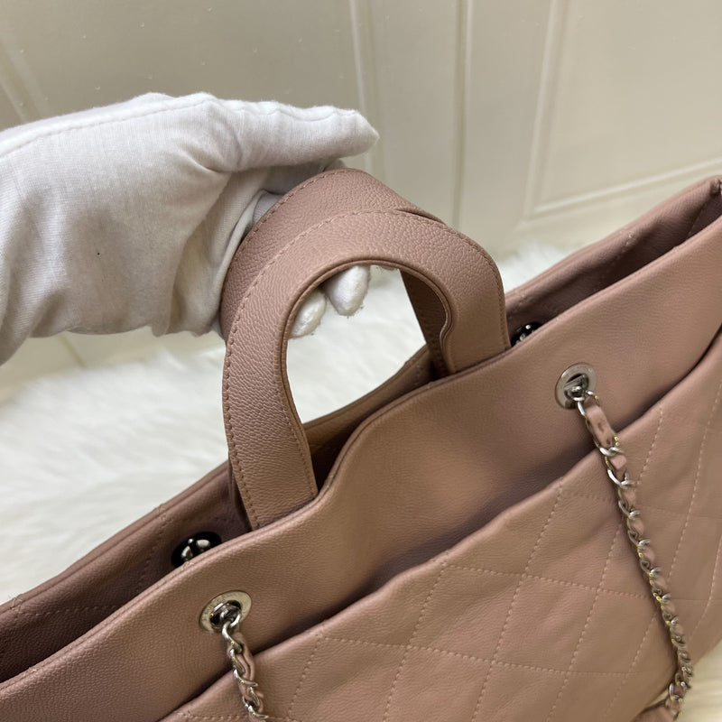 Chanel Large Quilted Tote Bag in Pink Caviar and SHW