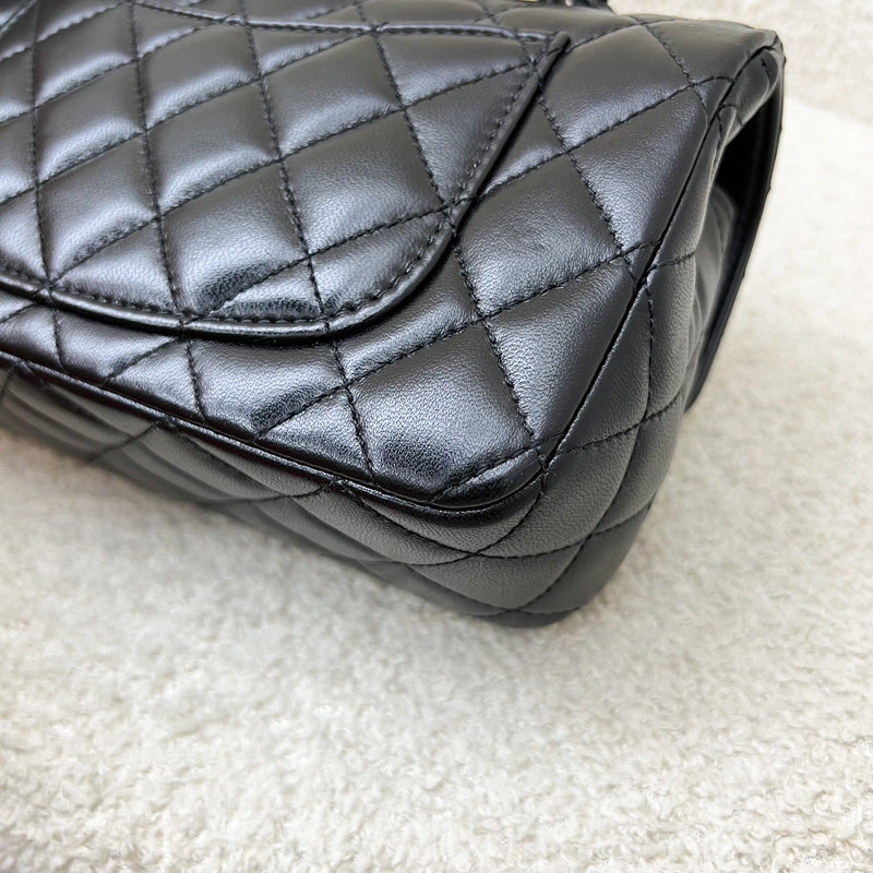 Chanel 25C So Black Top Handle Mini Rectangular Flap in Black Lambskin and Black HW (Model: AS5243)