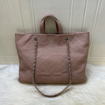 Chanel Large Quilted Tote Bag in Pink Caviar and SHW