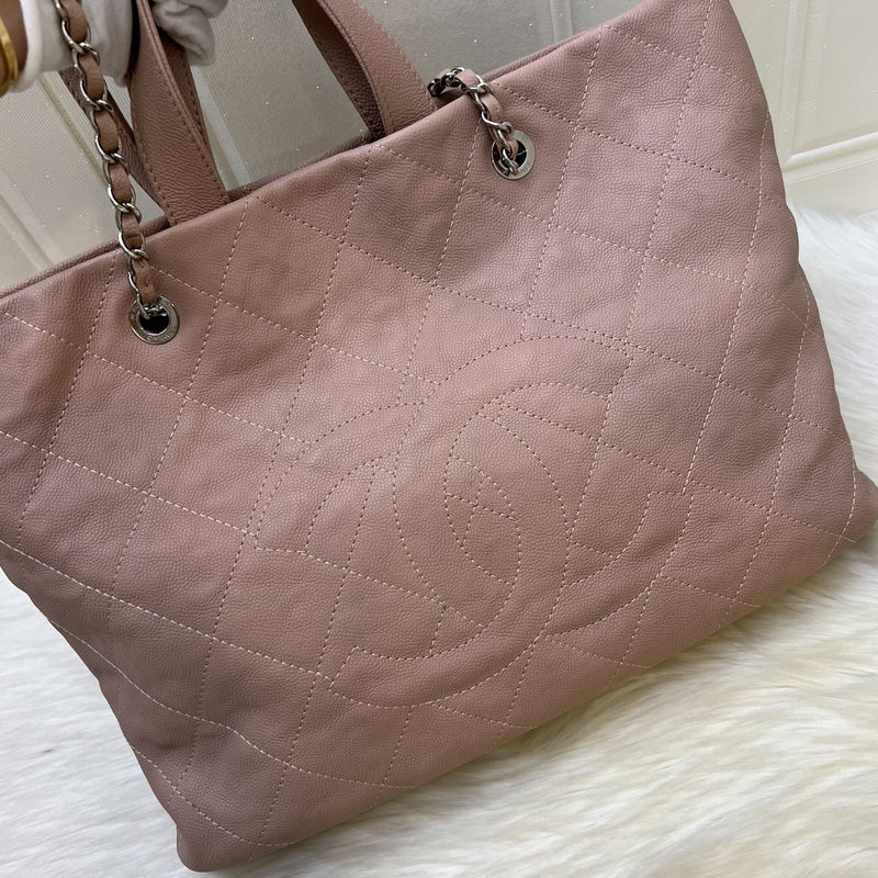 Chanel Large Quilted Tote Bag in Pink Caviar and SHW