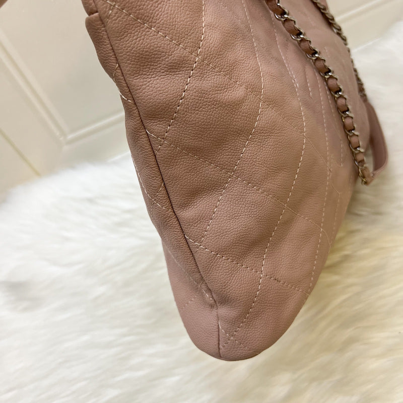Chanel Large Quilted Tote Bag in Pink Caviar and SHW