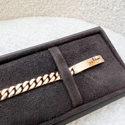 Hermes Kelly Gourmette TPM Bracelet with Diamonds in 18K Rose Gold