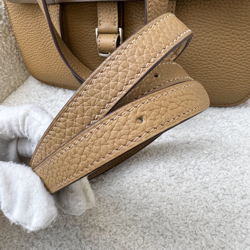 Hermes Halzan 25 in Biscuit Clemence Leather / Beige de Weimar Interior and PHW