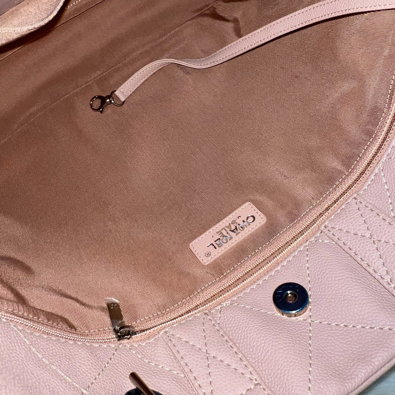 Chanel Large Quilted Tote Bag in Pink Caviar and SHW