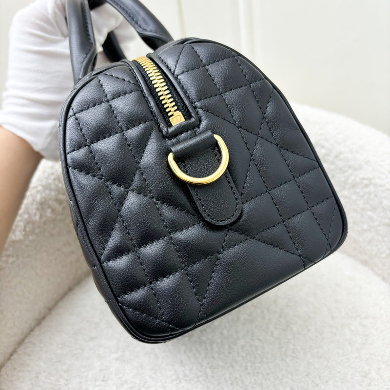 Dior Groove 20 Bowling Bag in Black Macrocannage Calfskin and GHW