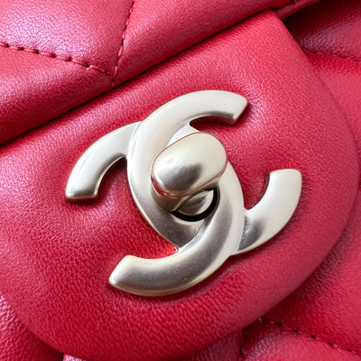 Chanel Medium Classic Flap CF in Red Lambskin and Matte GHW