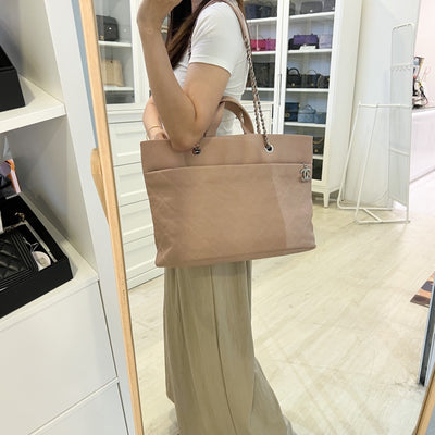 Chanel Large Quilted Tote Bag in Pink Caviar and SHW