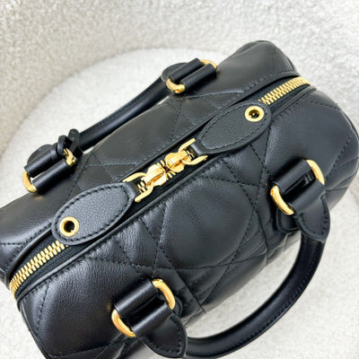 Dior Groove 20 Bowling Bag in Black Macrocannage Calfskin and GHW