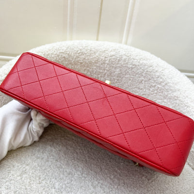 Chanel Medium Classic Flap CF in Red Lambskin and Matte GHW