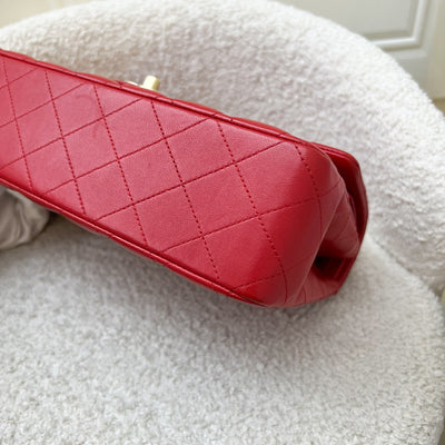 Chanel Medium Classic Flap CF in Red Lambskin and Matte GHW