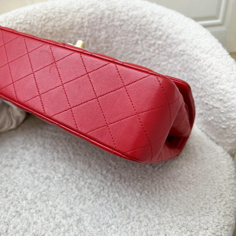 Chanel Medium Classic Flap CF in Red Lambskin and Matte GHW