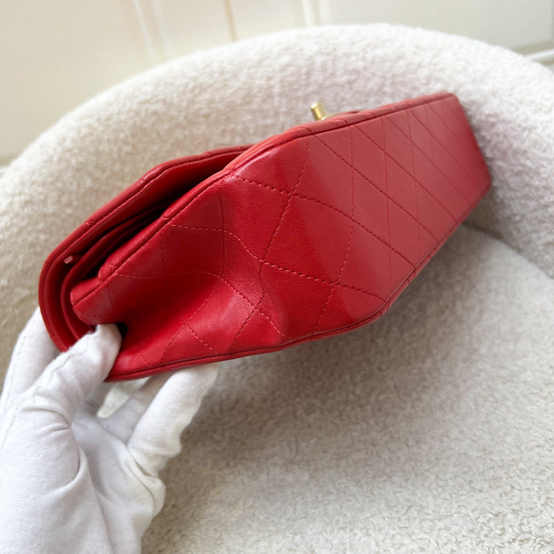 Chanel Medium Classic Flap CF in Red Lambskin and Matte GHW