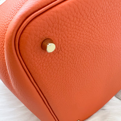 Hermes Picotin 22 in Feu Clemence Leather and GHW
