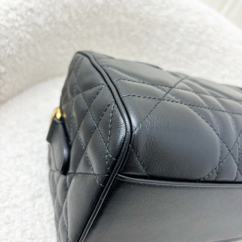 Dior Groove 20 Bowling Bag in Black Macrocannage Calfskin and GHW