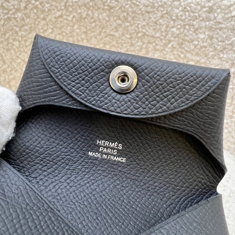 Hermes Bastia Coin Purse in Black  Epsom Leather