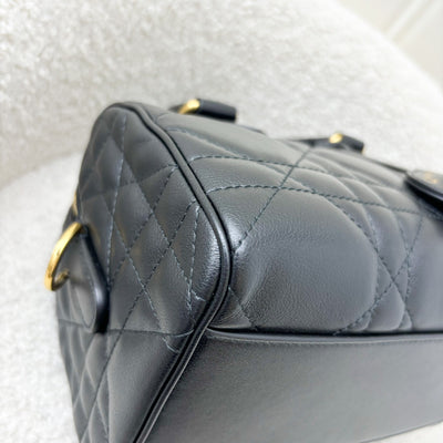 Dior Groove 20 Bowling Bag in Black Macrocannage Calfskin and GHW