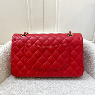 Chanel Medium Classic Flap CF in Red Lambskin and Matte GHW