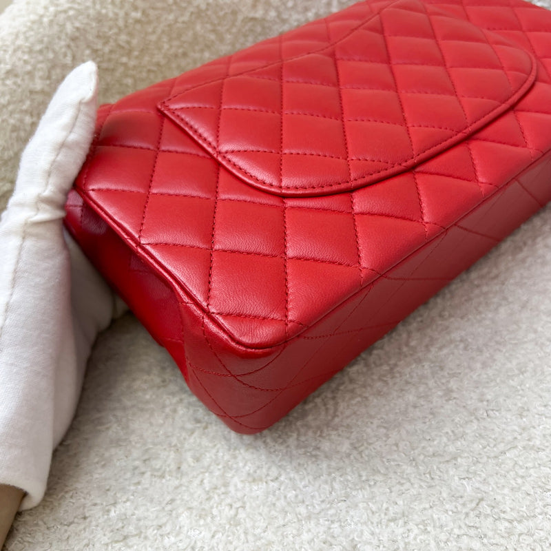 Chanel Medium Classic Flap CF in Red Lambskin and Matte GHW