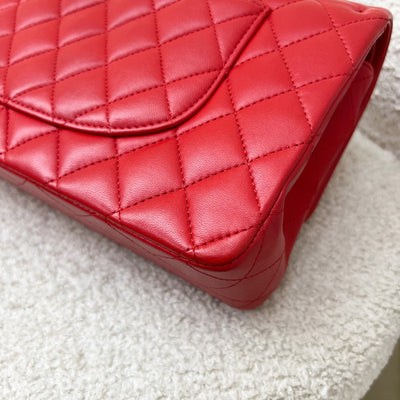 Chanel Medium Classic Flap CF in Red Lambskin and Matte GHW