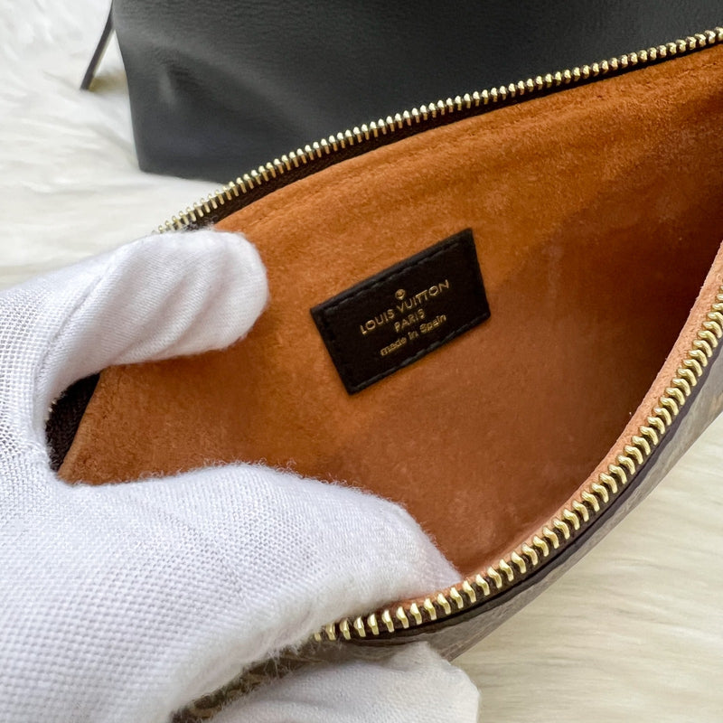 Louis Vuitton LV Low Key Hobo MM in Black Grained Calfskin and GHW
