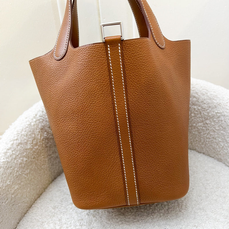 Hermes Picotin 18 in Fauve Barenia Faubourg Leather and PHW