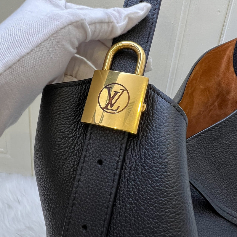 Louis Vuitton LV Low Key Hobo MM in Black Grained Calfskin and GHW