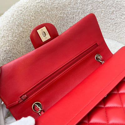 Chanel Medium Classic Flap CF in Red Lambskin and Matte GHW